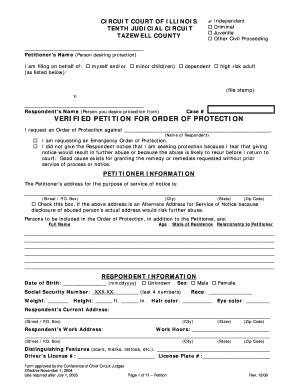 Illinois Order of Protection Petition
