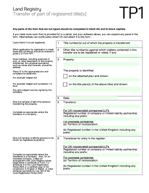 UK Property Transfer Form