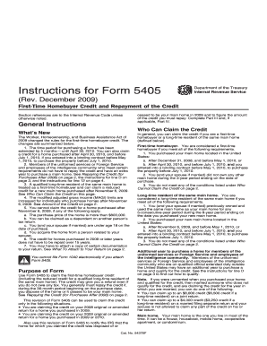 Instructions for Form 5405