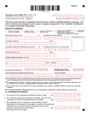 Georgia Qualified Education Expense Credit Preapproval Form