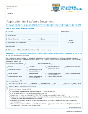 Application for Seafarers Document