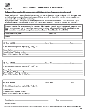 Self-Attestation of School Attendance