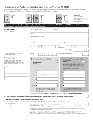 Threadneedle ISA Application Form
