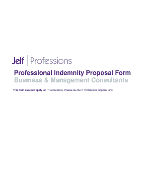 Professional Indemnity Proposal Form