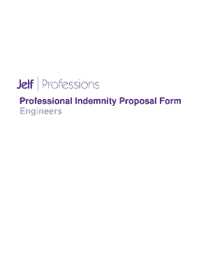 Professional Indemnity Proposal Form for Engineers