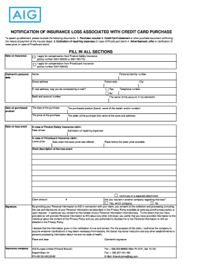 Insurance Loss Notification Form