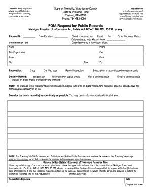 Michigan FOIA Request Form
