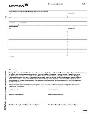Nordea Family Member Information Form