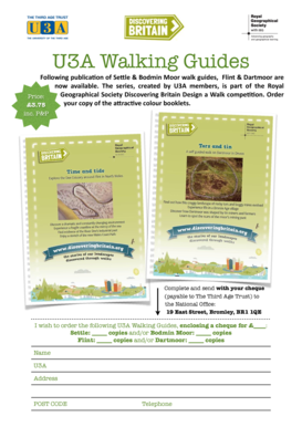 U3A Walking Guides Order Form