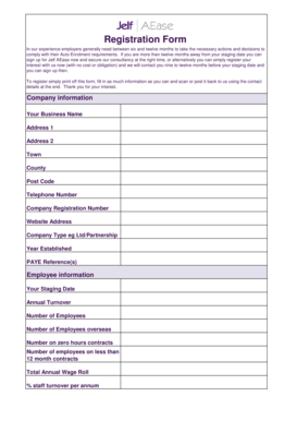 UK Auto Enrolment Registration Form