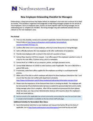 New Employee Onboarding Checklist for Managers - law northwestern