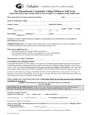 Massachusetts Community College Petition to Add Form