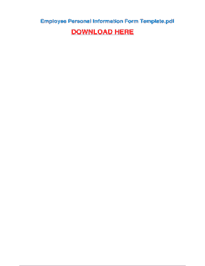 Employee Personal Information Form