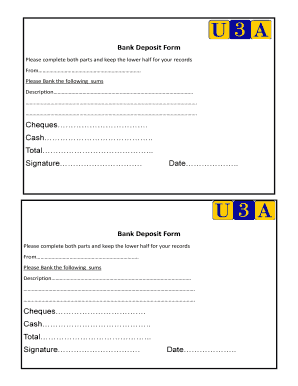 Bank Deposit Form