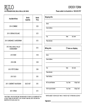 Wine Order Form