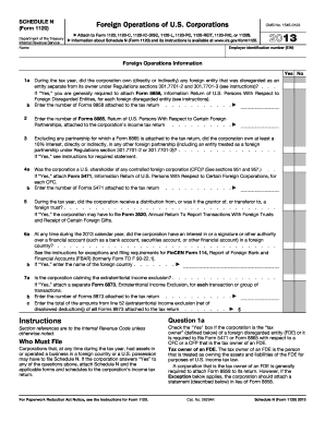 Schedule N Form 1120 Foreign Operations