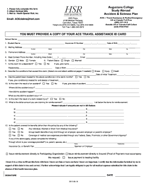 Health Special Risk Insurance Claim Form