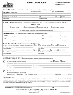 Student Health Insurance Enrollment Form