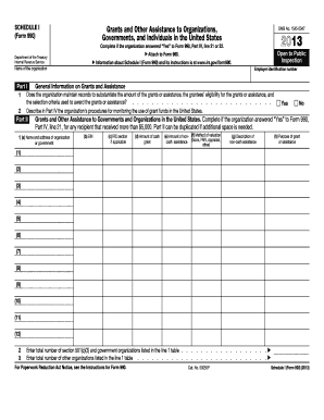 Schedule I Form 990 Grants and Assistance