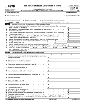 Form 4970 Tax on Accumulation Distribution of Trusts