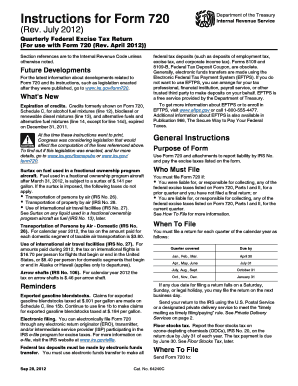 Form 720 Instructions