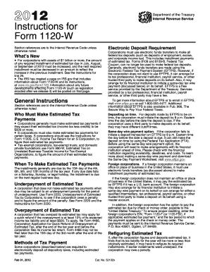 Instructions for Form 1120-W (2012)