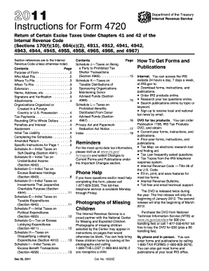 IRS Form 4720 Instructions