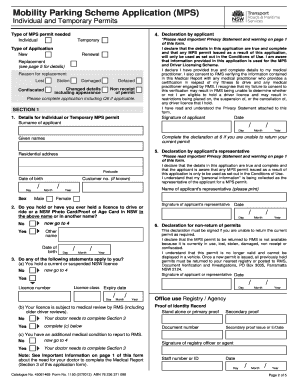Mobility Parking Scheme Application Form