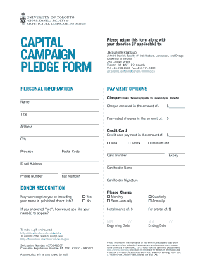 University of Toronto Donation Pledge Form