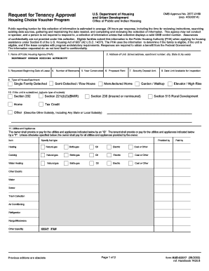 Request for Tenancy Approval Form