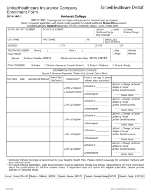 UnitedHealthcare Student Dental Enrollment Form