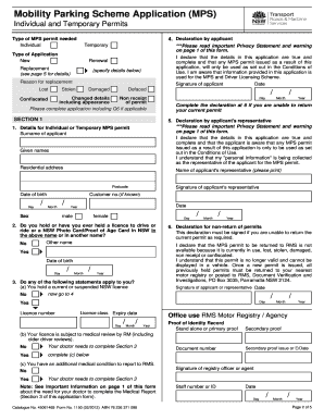 Mobility Parking Scheme Application