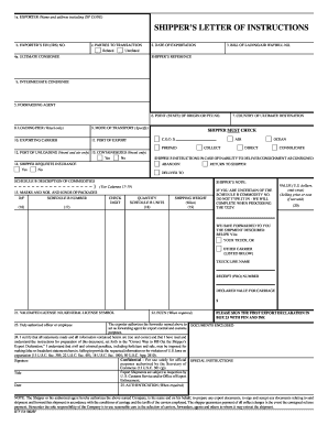 Shipper's Export Declaration
