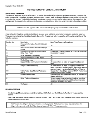 General Testimony Form