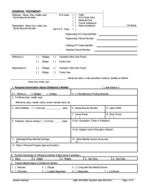 General Testimony Form