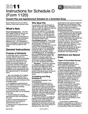 Instructions for Schedule O (Form 1120)