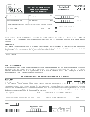 Louisiana Citizens Property Insurance Tax Refund Form