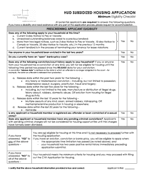 HUD Subsidized Housing Application