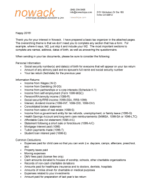 2016 US Federal Tax Organizer