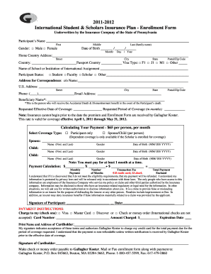 International Student & Scholars Insurance Plan Enrollment Form