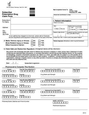 Prescription Drug Claim Form