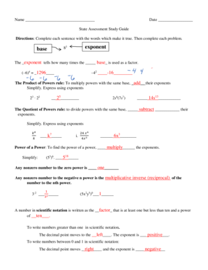 State Assessment Study Guide