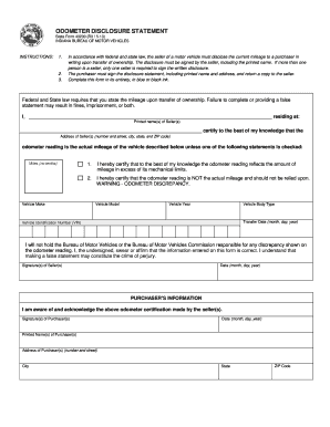 Odometer Disclosure Statement