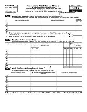 Schedule L Form 990 or 990-EZ