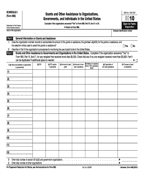 Schedule I Form 990 Grants and Assistance