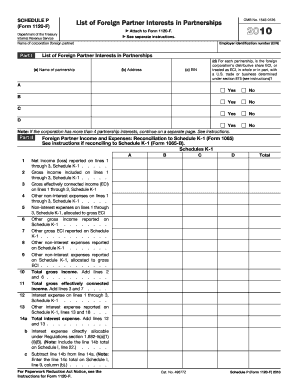Schedule P Form 1120-F