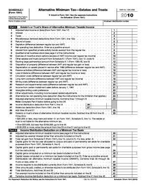 Schedule I Form 1041 Alternative Minimum Tax