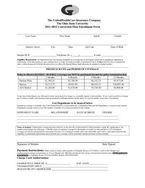 Ohio State University Conversion Plan Enrollment Form