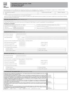 Goldman Sachs Mutual Fund Transaction Form