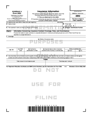 Schedule A Form 5500 Insurance Information